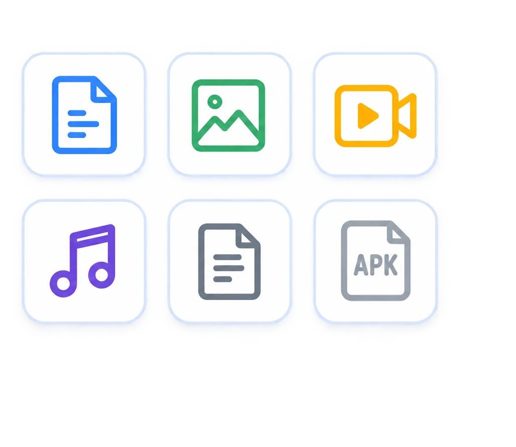 A grid of files created by other apps.